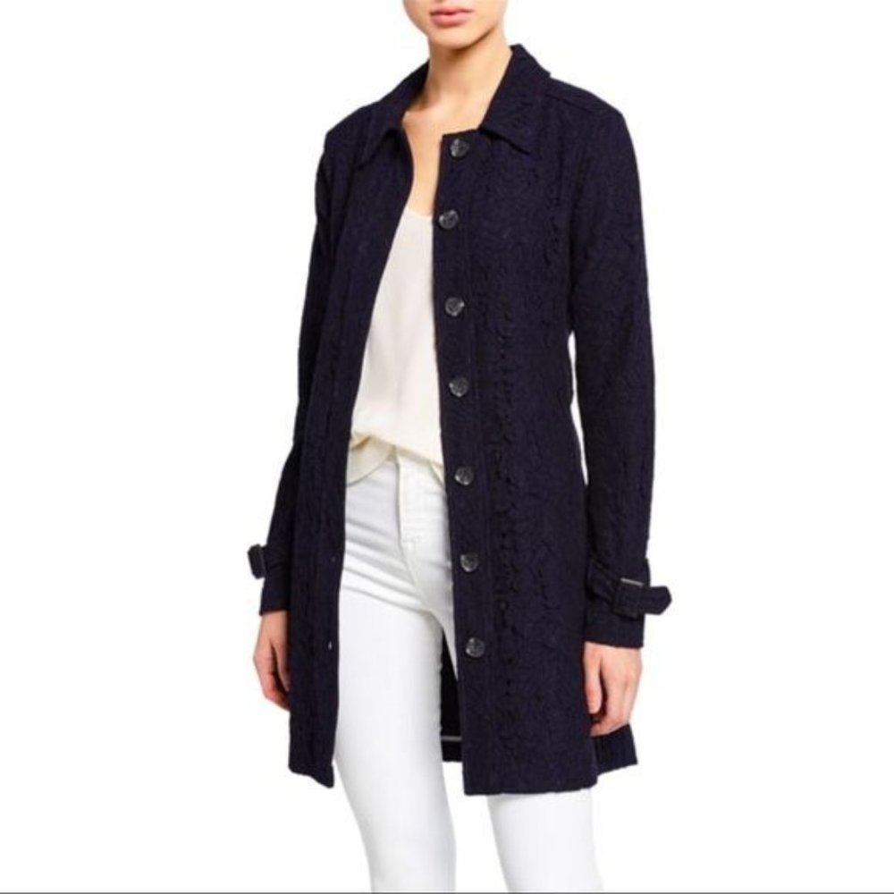 CUPCAKES AND CASHMERE Lace Trench Coat Jacket Dress Size Small NWOT